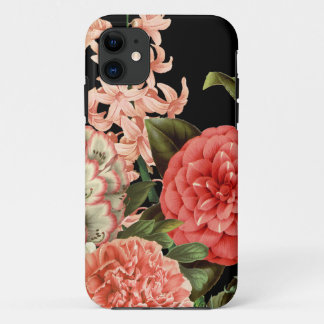 Coques Pour iPhone fleurs vintages botaniques roses modernes