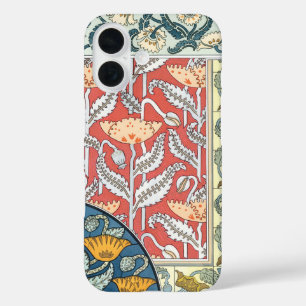 Coque Pour iPhone 16 Fleurs vintages florales Art Nouveau Pavot