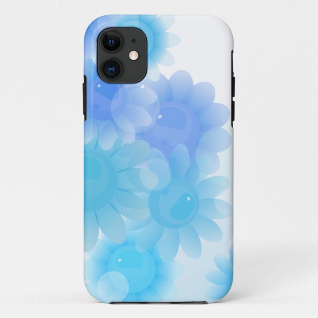 Coques Case-Mate iPhone Fleurs vintages romantiques bleues (Dos)