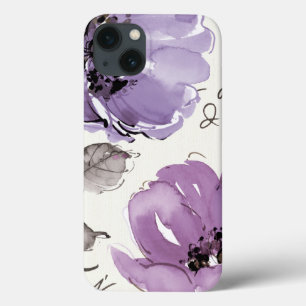 iPhone 13 Coque Fleurs violettes