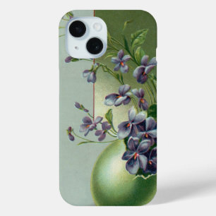 Coque Case-Mate iPhone Fleurs violettes fleuries vintage dans un œuf de P