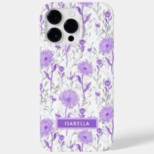 Coque Case-Mate iPhone Fleurs Violettes Modernes Féminines Fleuris Élégan