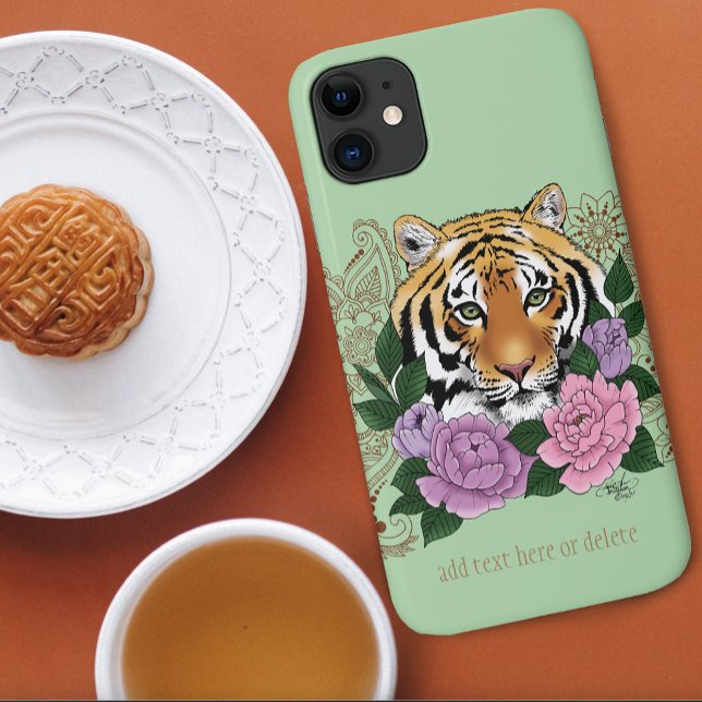 Coques Case-Mate iPhone Fleurs violettes roses au henné de tigre (Créateur téléchargé)