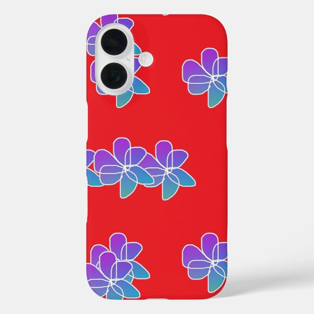Coques Case-Mate iPhone Fleurs violettes Sur Rouge (Verso)