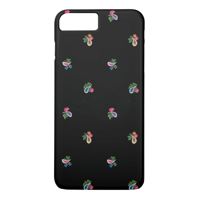 Coques Case-Mate iPhone Fleurs vives, Feuilles et Paisleys Noir (Dos)