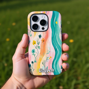 Coque iPhone 16 Pro Fleuve Floral et Vaves