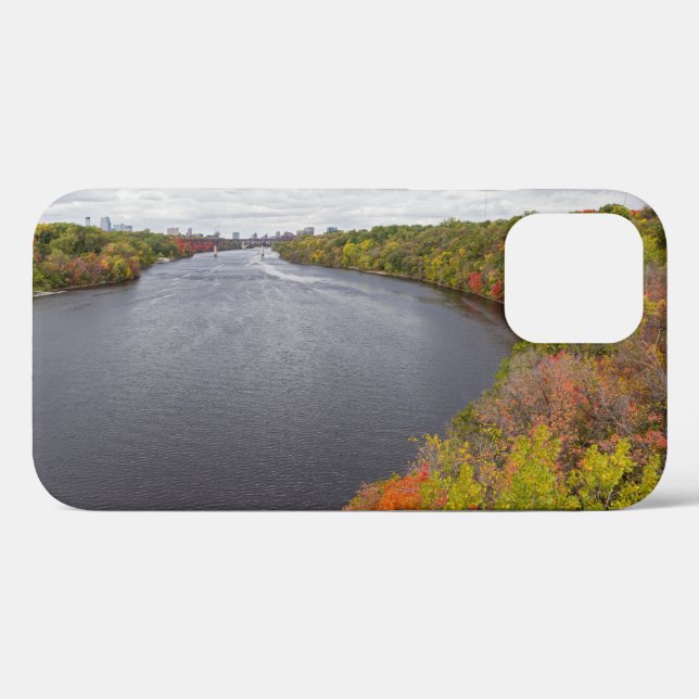Coques Case-Mate iPhone fleuve mississippi et berges boisées à minneapolis (Verso (horizontal))