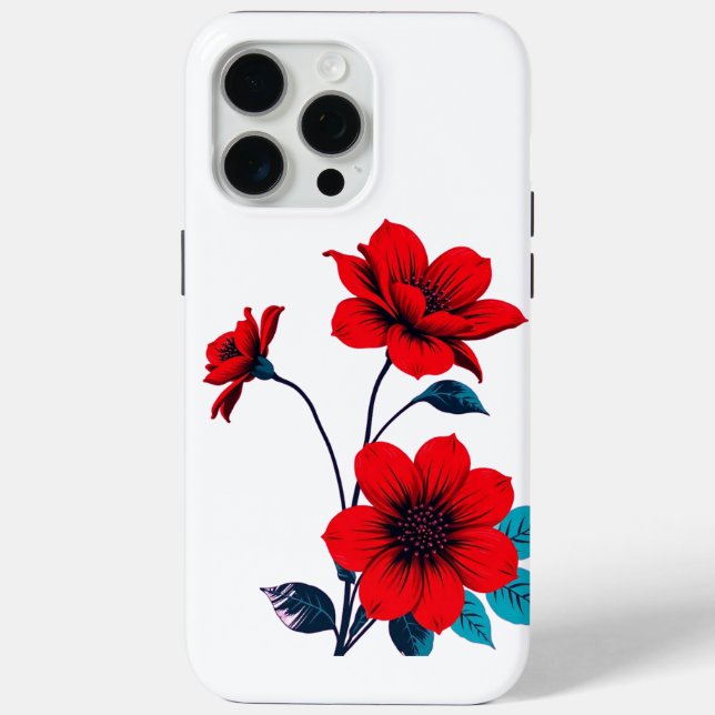 Coques Case-Mate iPhone Flo à Fleur Rouge Gras (Verso)