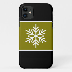 Case-Mate iPhone Case Flocon de neige blanc élégant Golden Olive Black S