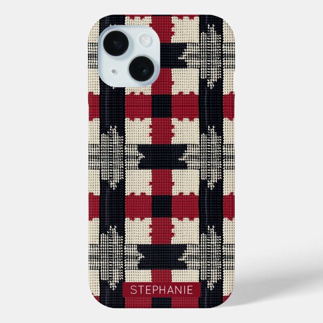 Coques Case-Mate iPhone Flocon de neige de Knit rustique - Boho d'hiver co (Verso)