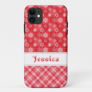 Case-Mate iPhone Case Flocon de neige de vacances Rouge & Blanc pour iPh