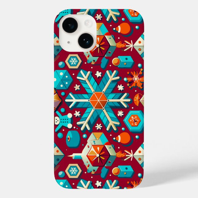 Coques Case-Mate iPhone Flocon de neige élégant d'hiver 🎄✨ Noël festif (Verso)