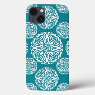 Etui iPhone 13 Flocon de neige floral d'hiver