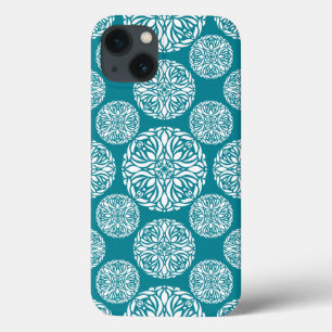 Etui iPhone 13 Flocon de neige floral d'hiver