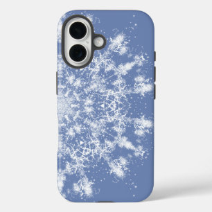 Coque Pour iPhone 16 Flocon de neige fractionné en dentelle Abstraite s