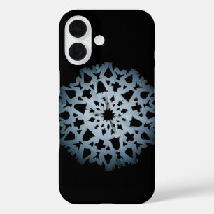 Coque Pour iPhone 16 Flocon de neige (noir)