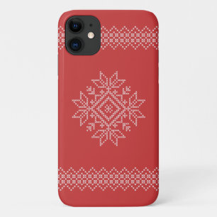 Case-Mate iPhone Case Flocon de neige tricoté de Noël art saisonnier
