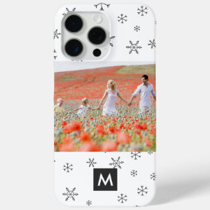 Coque Case-Mate iPhone Flocons de neige de Noël avec photo personnalisée
