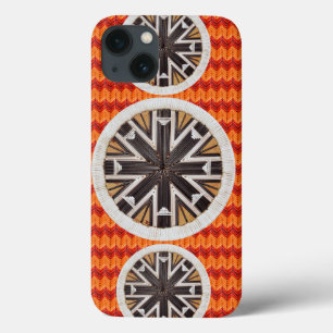 Case-Mate iPhone Case Flocons de neige noirs et Chevron orange