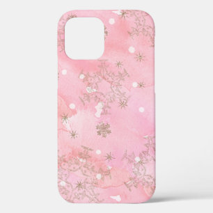 Case-Mate iPhone Case Flocons de neige rose Noël Motif Boho