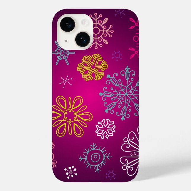 Coques Case-Mate iPhone Flocons Fantaisistes Merveilleux Hiver (Verso)