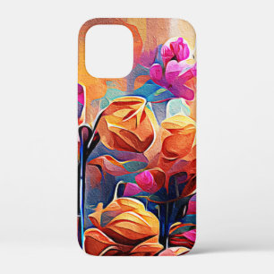 Case-Mate iPhone Case Floral Abstract Art Orange Red Blue Flowers