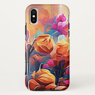 Case-Mate iPhone Case Floral Abstract Art Orange Red Blue Flowers
