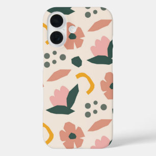 Coque Pour iPhone 16 Floral Abstrait à fleurs rétro