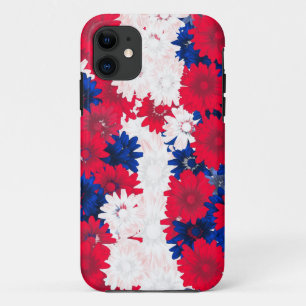 Case-Mate iPhone Case Floral blanc rouge et bleu
