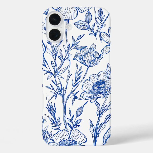 Coques Case-Mate iPhone Floral bleu (Verso)