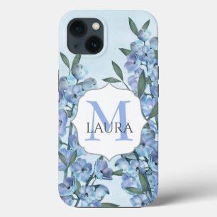 Case-Mate iPhone Case Floral Botanique Bleu Delphinium Élégant Simple