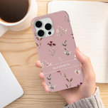Case-Mate iPhone Case Floral Botanique fleur sauvage Personnalisé<br><div class="desc">Aquarelle Fleur sauvage Botanique Floral Personnalisé Nom coque iphone</div>