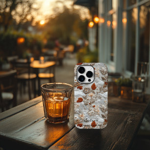 Coque Case-Mate iPhone Floral brodé à l'automne avec devis