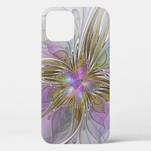 Case-Mate iPhone Case Floral Coloré Abstrait Fractal Avec Rose & Or