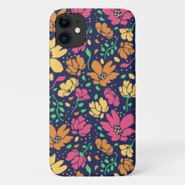 Coques Case-Mate iPhone Floral de la marine (Dos)
