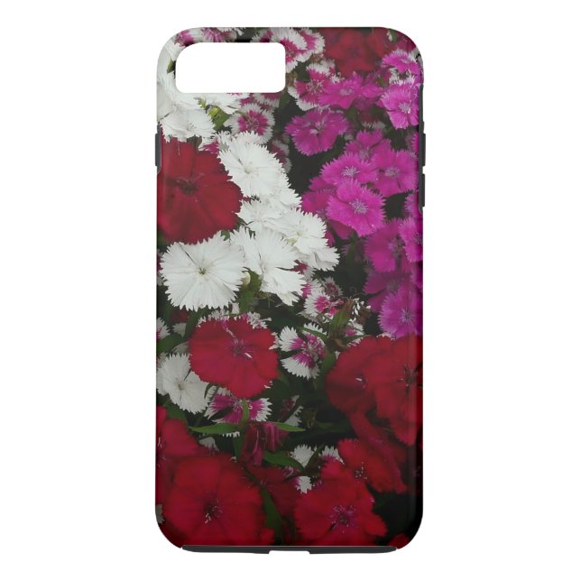 Coques Case-Mate iPhone Floral Dianthus blanc, rose et rouge (Dos)