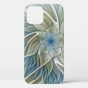 Case-Mate iPhone Case Floral Dream Motif Abstrait Blue Khaki Fractal