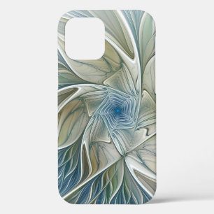 Case-Mate iPhone Case Floral Dream Motif Abstrait Blue Khaki Fractal