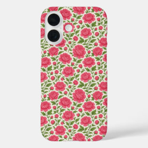 Coque Pour iPhone 16 Floral esthétique Lush Peonés Rose