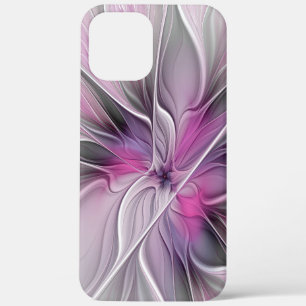 Case-Mate iPhone Case Floral Fractal moderne Fleur Abstraite rose gris