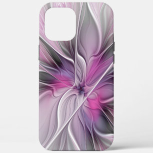 Case-Mate iPhone Case Floral Fractal moderne Fleur Abstraite rose gris
