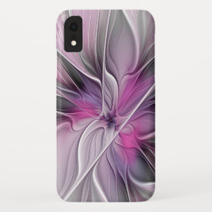 Case-Mate iPhone Case Floral Fractal moderne Fleur Abstraite rose gris