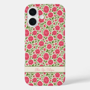 Coque Pour iPhone 16 Floral Girly esthétique Lush Peonés rose