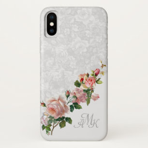 Case-Mate iPhone Case Floral gris romantique avec les roses et le