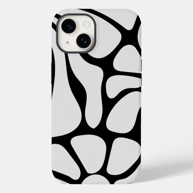Coques Case-Mate iPhone Floral Groovy Black and White (Verso)