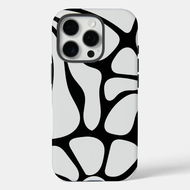 Coques Case-Mate iPhone Floral Groovy Black and White (Verso)