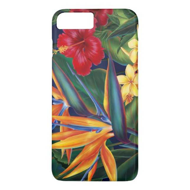 Coques Case-Mate iPhone Floral hawaïen de paradis tropical (Dos)