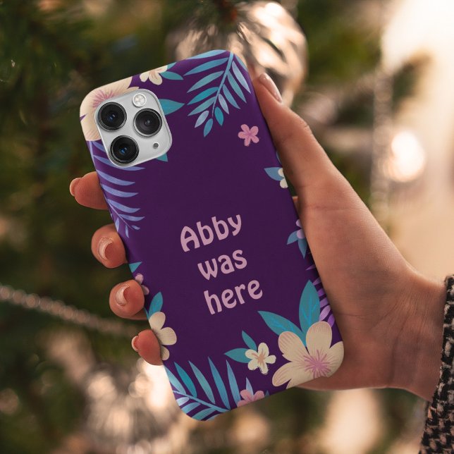 Coques Case-Mate iPhone Floral hawaïen sur violet (Créateur téléchargé)