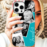 Coque iPhone 16 Pro Floral Instagram Filmstrip Photo Collage personnal<br><div class="desc">Présentez vos souvenirs préférés avec ce magnifique coque iphone à thème floral, avec un design de collage photo en bande de film d'inspiration Instagram et un nom personnalisé. Parfait pour les photos de famille, les photos d'animaux de compagnie ou les moments chéris, ce coque iphone Coque-Mate personnalisé allie style et...</div>