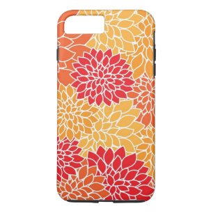 Coque iPhone 7 Plus Floral jaune et orange